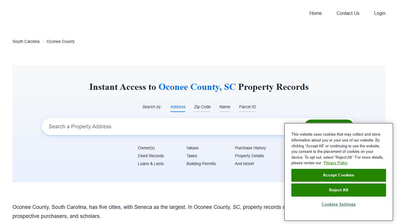 Oconee County, SC Property Records | Owners, Deeds, Permits